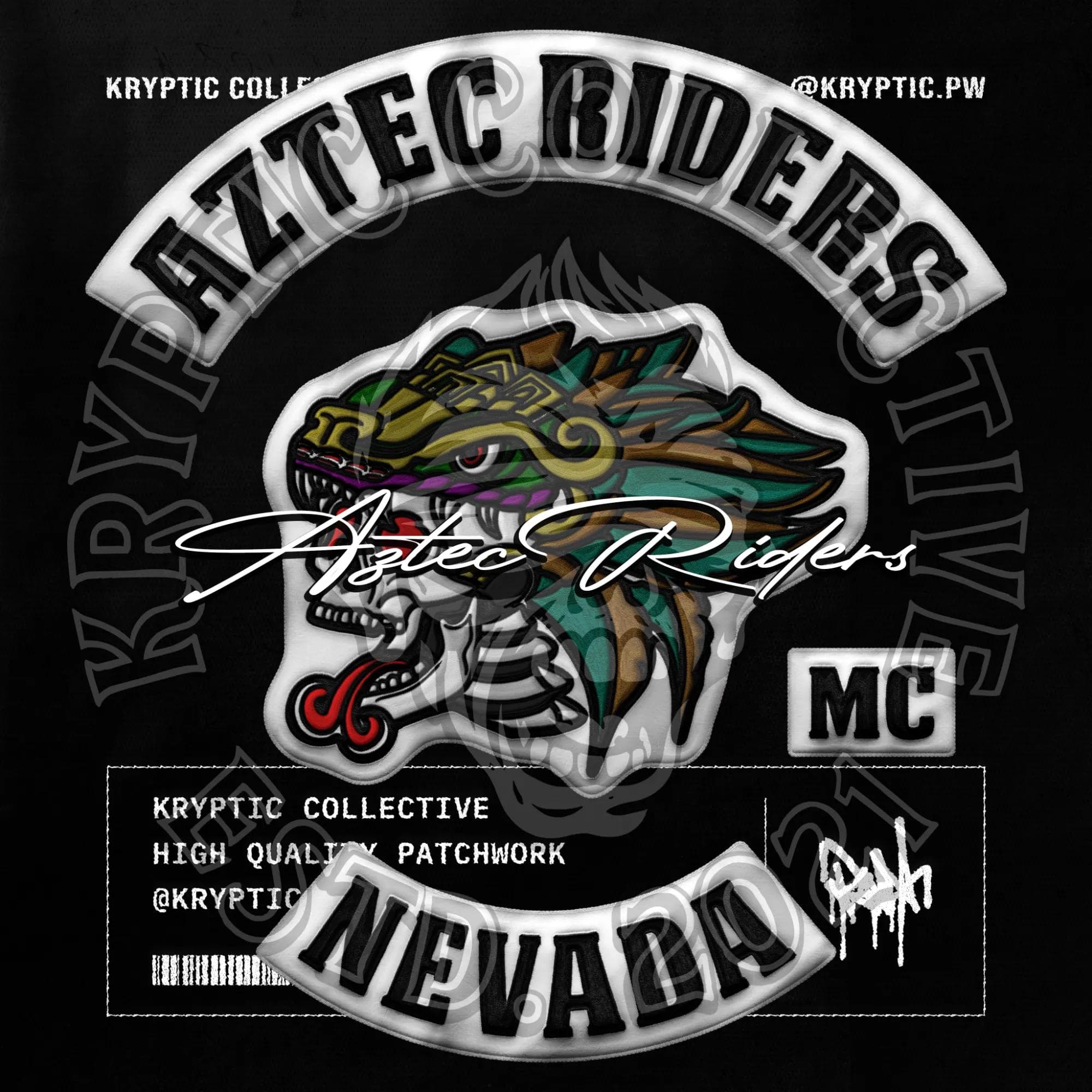 Aztec Riders MC patch design